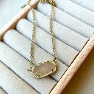 Elisa Gold Pendant Necklace In Iridescent Drusy